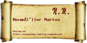 Neumüller Martos névjegykártya